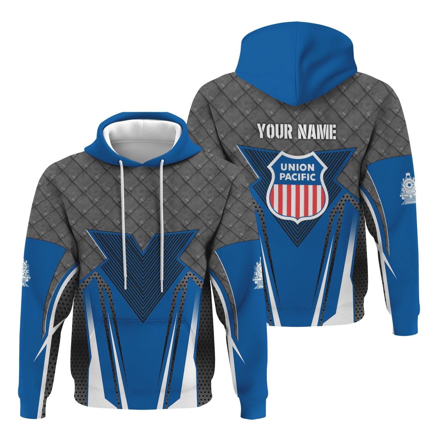 Railspirit Personalized Union Pacific Railroad Hoodie Rugged Steel Vibes Big Boy Train Zip Up Hoodie All Over Print