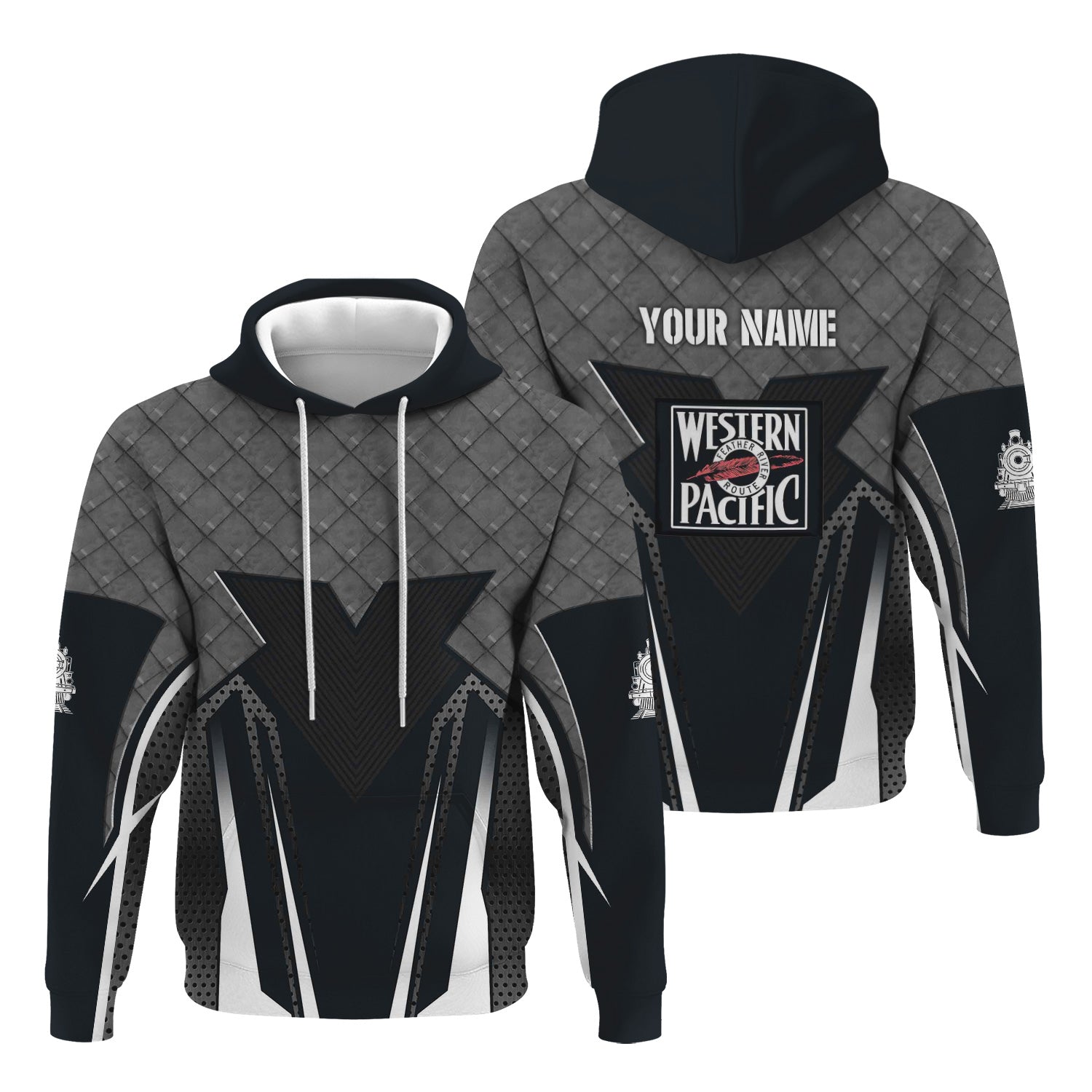 Railspirit Personalized Western Pacific Railroad Hoodie Rugged Steel Vibes Train Zip Up Hoodie All Over Print