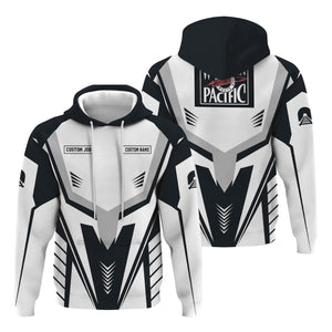 Railspirit Personalized Western Pacific Railroad Hoodie Workwear-Inspired with Custom Position Train Zip Up Hoodie