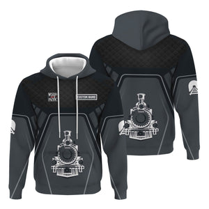 Railspirit Personalized Western Pacific Railroad Hoodie Steam Locomotive Engine Graphic Train Zip Up Hoodie All Over Print