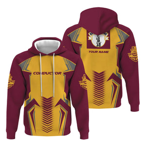 Railspirit Personalized Boston and Maine Railroad Hoodie Standout Style with Custom Position Train Zip Up Hoodie