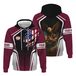 Railspirit Personalized Boston and Maine Railroad Hoodie American Eagle Vintage Train Zip Up Hoodie