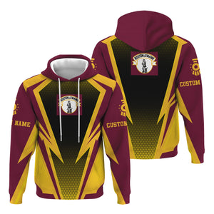 Railspirit Personalized Boston and Maine Railroad Hoodie Lightning Graphic Style Zip Up Hoodie Gift Idea For Train Lover