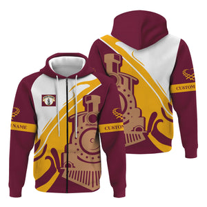 Railspirit Personalized Boston and Maine Railroad Hoodie Flame-Inspired Style Zip Up Hoodie Gift Idea For Train Lovers