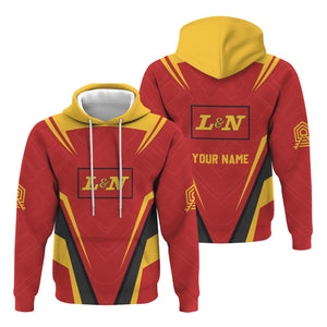 Railspirit Personalized Louisville and Nashville Railroad Hoodie Railway Inspired Apparel L&N Train Zip Up Hoodie For Train Lovers
