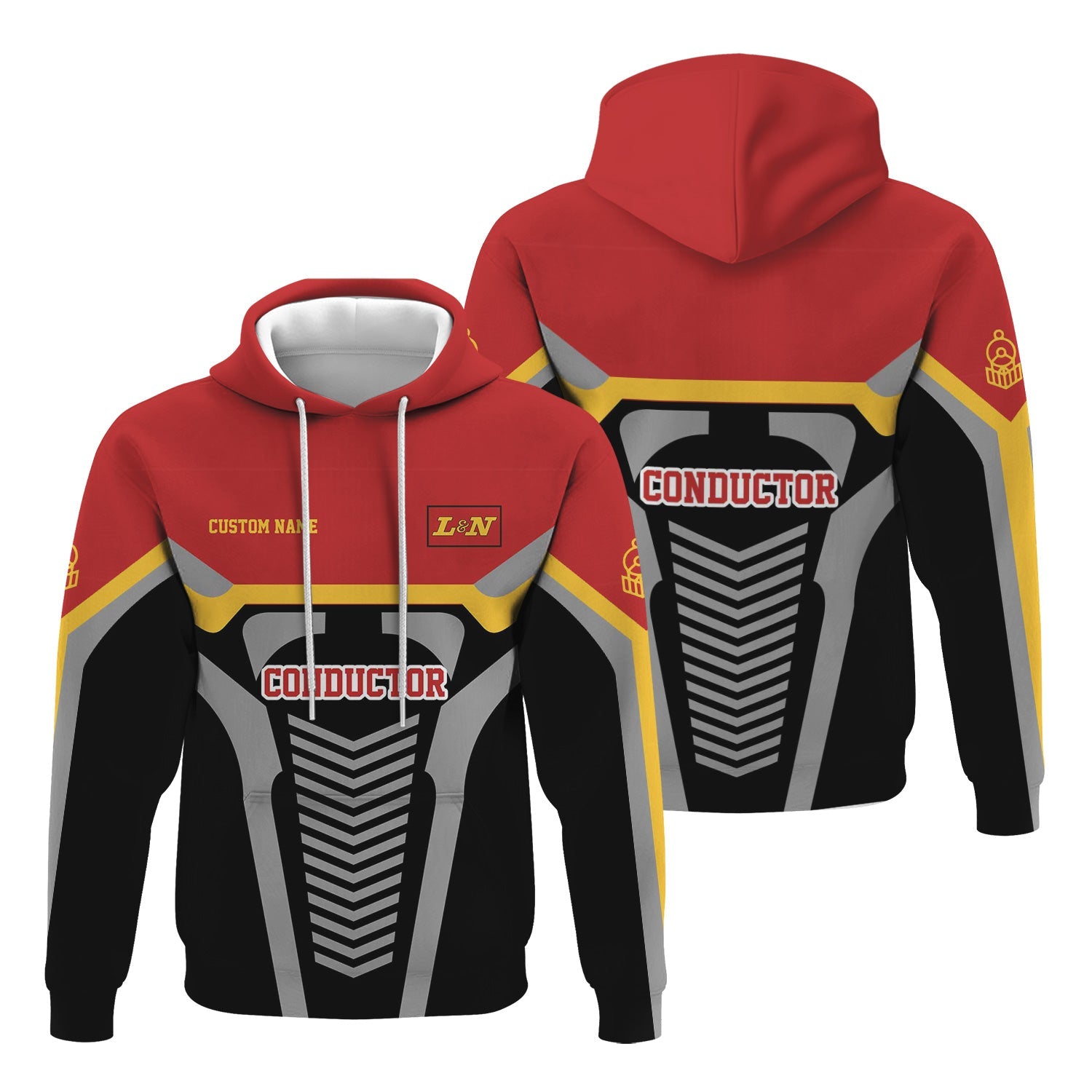 Railspirit Personalized Louisville and Nashville Railroad Hoodie Track-Inspired with Custom Job Position L&N Train Zip Up Hoodie