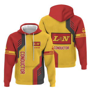 Railspirit Personalized Louisville and Nashville Railroad Hoodie Unique Railway Style with Custom Job L&N Train Zip Up Hoodie