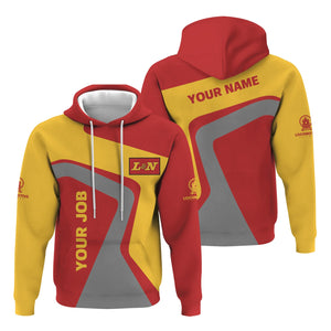 Railspirit Personalized Louisville and Nashville Railroad Hoodie Unique Design with Custom Job Position L&N Train Zip Up Hoodie