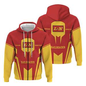 Railspirit Personalized Louisville and Nashville Railroad Hoodie Custom Year Railroader L&N Zip Up Hoodie Gift Idea For Train Lover