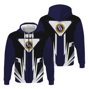 Railspirit Chesapeake and Ohio Railway Hoodie Bold Graphic Style C&O All Over Printed Zip Up Hoodie