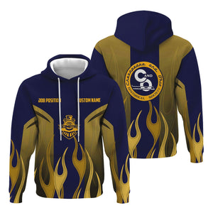 Railspirit Custom Name and Job Title Chesapeake and Ohio Railway Hoodie Flame Graphic C&O Train Zip Up Hoodie 