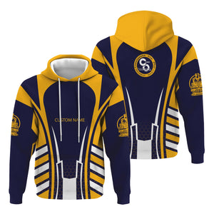 Railspirit Personalized Chesapeake and Ohio Railway Hoodie Striped Railroad Style C&O Train Zip Up Hoodie All Over Print