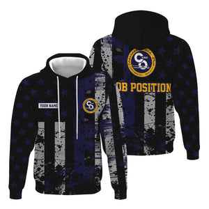 Railspirit Personalized Chesapeake and Ohio Railway Hoodie Artistic Paint American Flag Style C&O Train Zip Up Hoodie