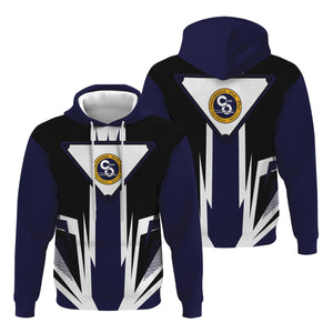 Railspirit Chesapeake and Ohio Railway Hoodie Bold Graphic Style C&O All Over Printed Zip Up Hoodie