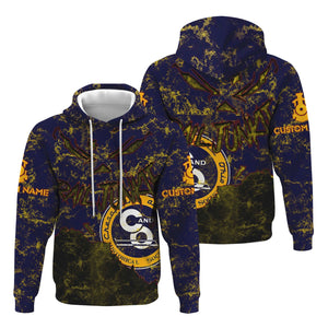 Railspirit Personalized Chesapeake and Ohio Railway Hoodie Torn Graphic Style C&O Train Zip Up Hoodie For Rail Junkie