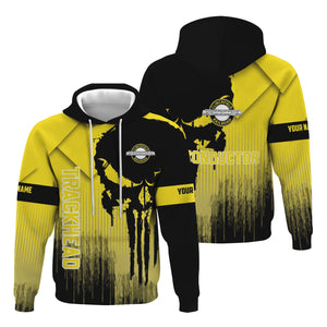 Railspirit Personalized Clinchfield Railroad Hoodie Skull Design with Custom Job Train Zip Up Hoodie for Trackhead Crew