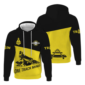 Railspirit Custom Name Clinchfield Railroad Hoodie One Track Mind Printed Zip Hoodie