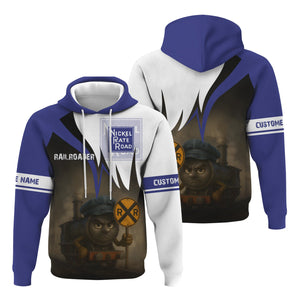 Railspirit Personalized New York, Chicago and St. Louis Railroad Hoodie Angry Train Nickel Plate Road Hoodie Gift Idea For Train Lover