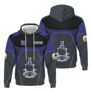 Railspirit Personalized New York, Chicago and St. Louis Railroad Hoodie Steam Locomotive Engine Graphic Nickel Plate Road Train Zip Up Hoodie