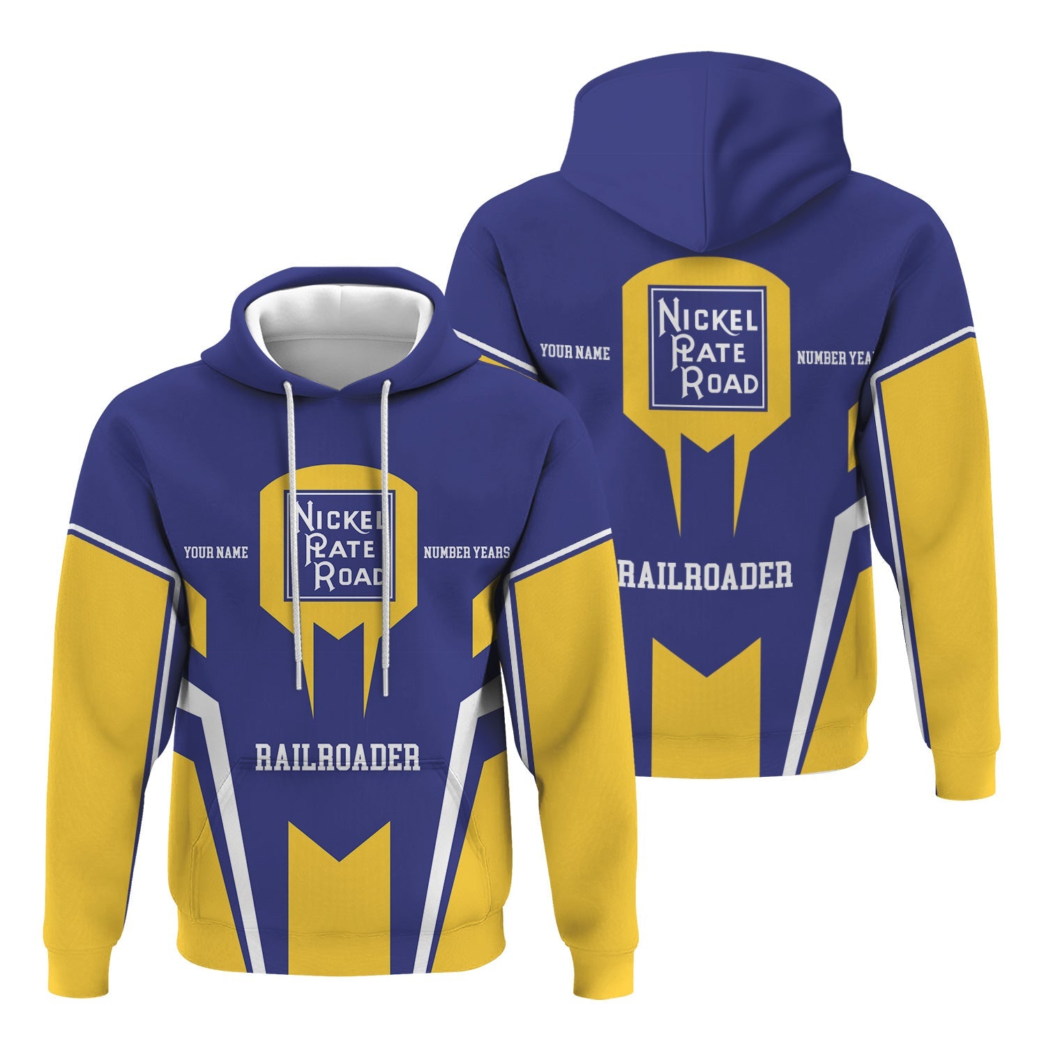Railspirit Personalized New York, Chicago and St. Louis Railroad Hoodie Custom Year Railroader Nickel Plate Road Zip Up Hoodie