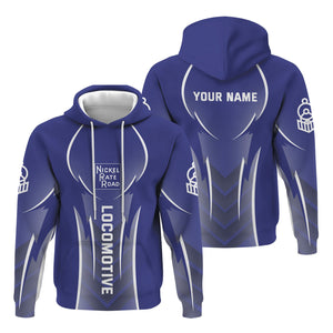 Railspirit Personalized New York, Chicago and St. Louis Railroad Hoodie Striking Line Nickel Plate Road Train Zip Up Hoodie For Locomotive Lovers
