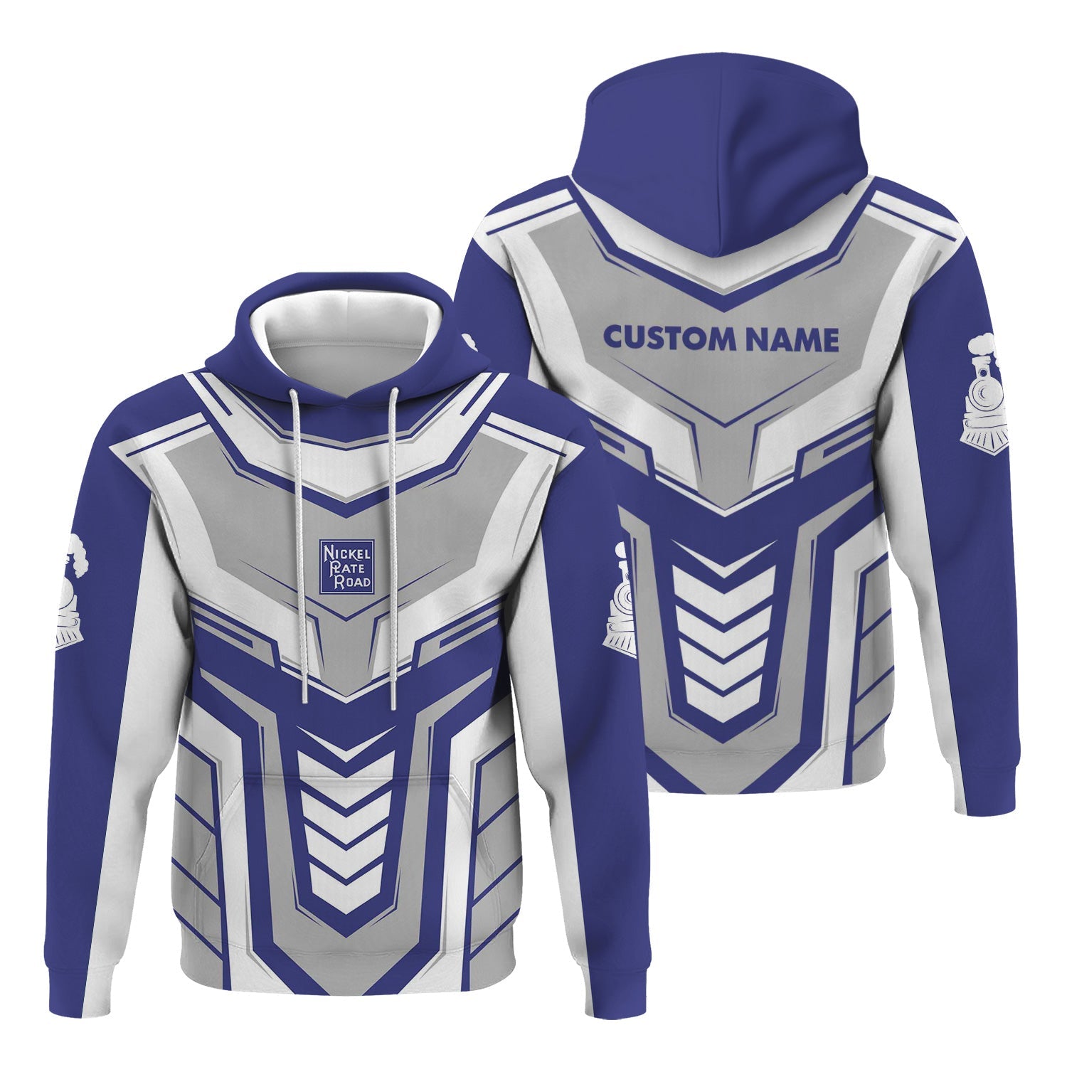 Railspirit Personalized New York, Chicago and St. Louis Railroad Hoodie Armor-Inspired Design Nickel Plate Road Train Zip Up Hoodie All Over Print