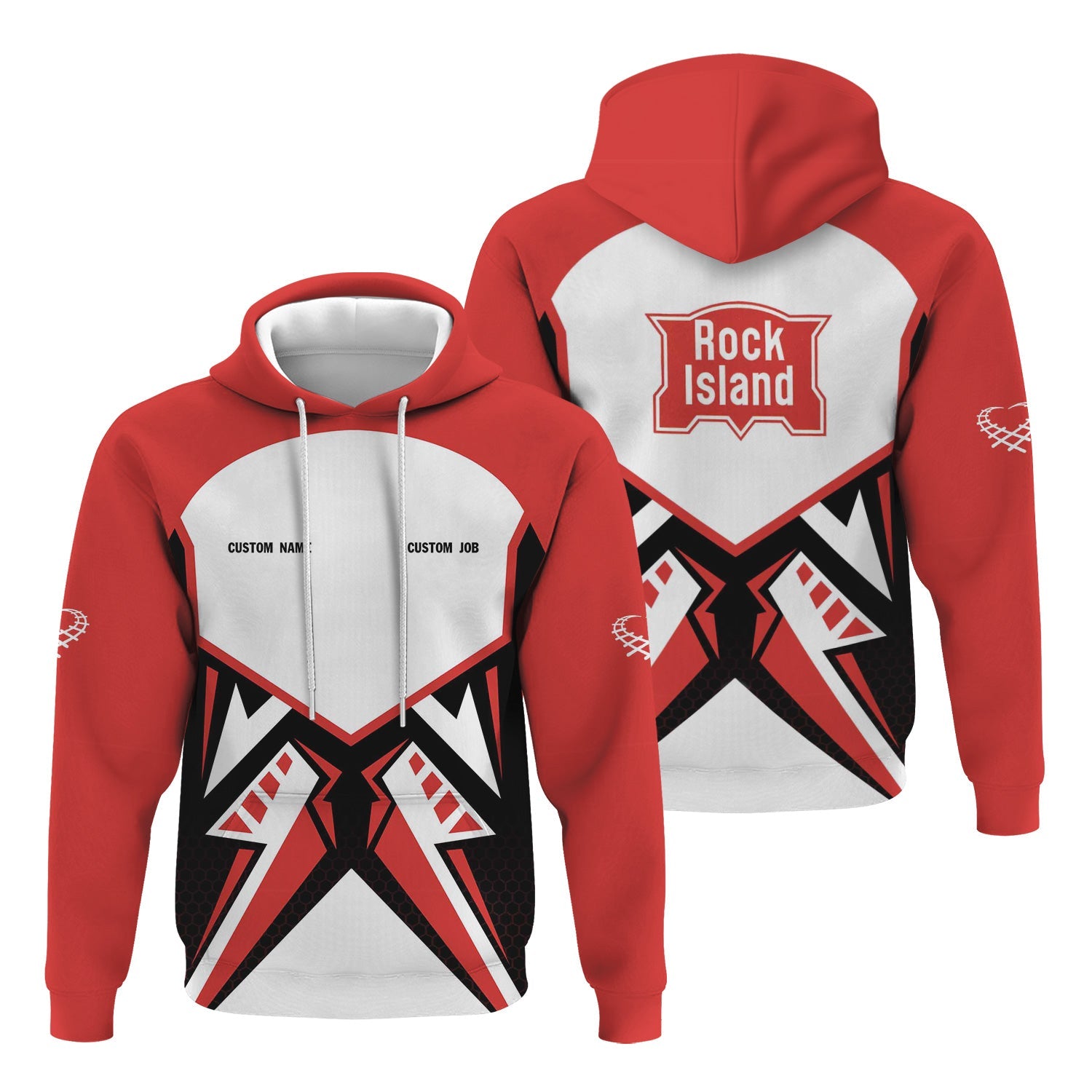 Railspirit Personalized Chicago, Rock Island and Pacific Railroad Hoodie Vibriant Style with Custom Position Rock Island Railroad Train Zip Up Hoodie