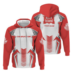 Railspirit Personalized Chicago, Rock Island and Pacific Railroad Hoodie Standout Style with Custom Position Rock Island Railroad Train Zip Up Hoodie