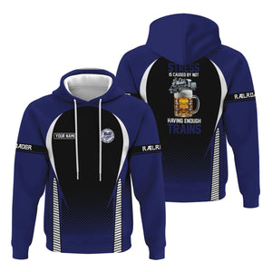 Railspirit Personalized B&O Great States Railroad Hoodie Stress Is Caused By Not Having Enough Trains  Zip Up Hoodie