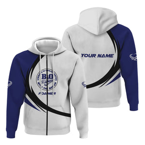 Railspirit Personalized B&O Great States Railroad Hoodie Unique Graphic Style Zip Up Hoodie For Train Enthusiasts