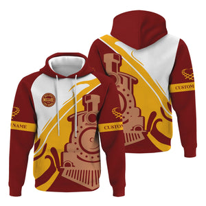 Railspirit Personalized Duluth, Missabe, & Iron Range Railroad Hoodie Flame-Inspired Style Zip Up Hoodie Gift Idea For Train Lovers