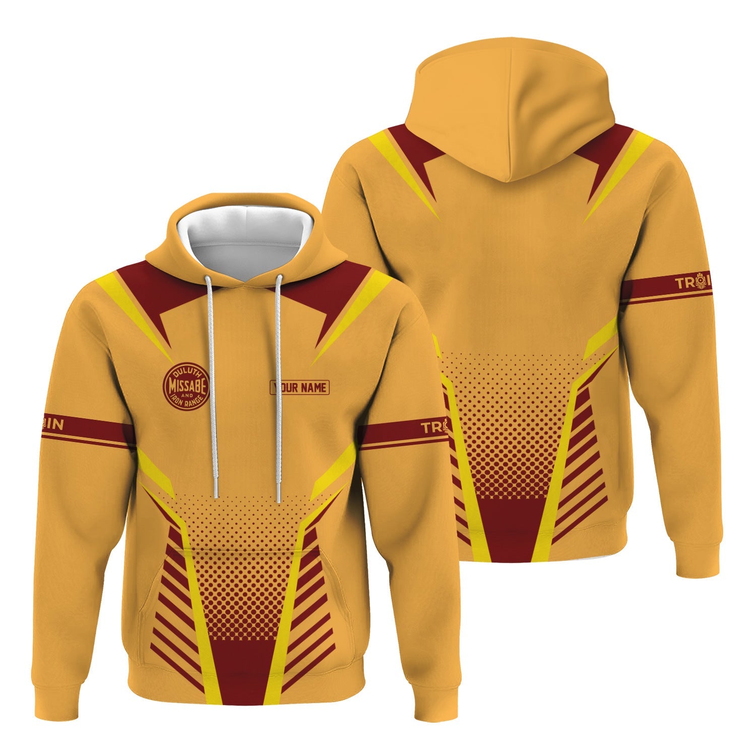 Railspirit Personalized Duluth, Missabe, & Iron Range Railroad Hoodie Unisex Train Zip Hoodie All Over Print