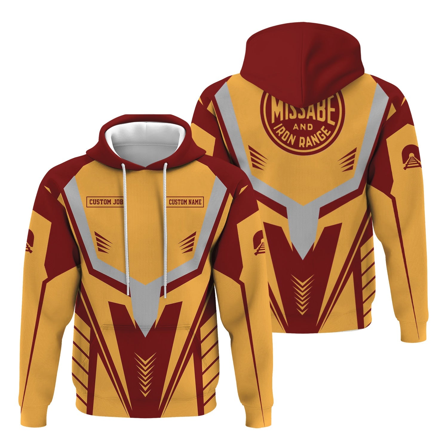 Railspirit Personalized Duluth, Missabe, & Iron Range Railroad Hoodie Workwear-Inspired with Custom Position Train Zip Up Hoodie