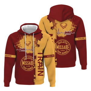 Railspirit Personalized Duluth, Missabe, & Iron Range Railroad Hoodie Engine Heartbeat and Track Love Style Zip Up Hoodie Gift Idea For Train Lovers