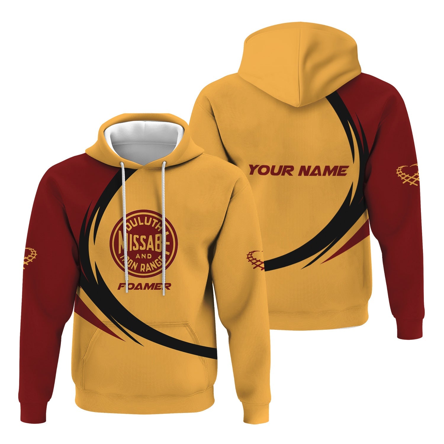 Railspirit Personalized Duluth, Missabe, & Iron Range Railroad Hoodie Unique Graphic Style Zip Up Hoodie For Train Enthusiasts