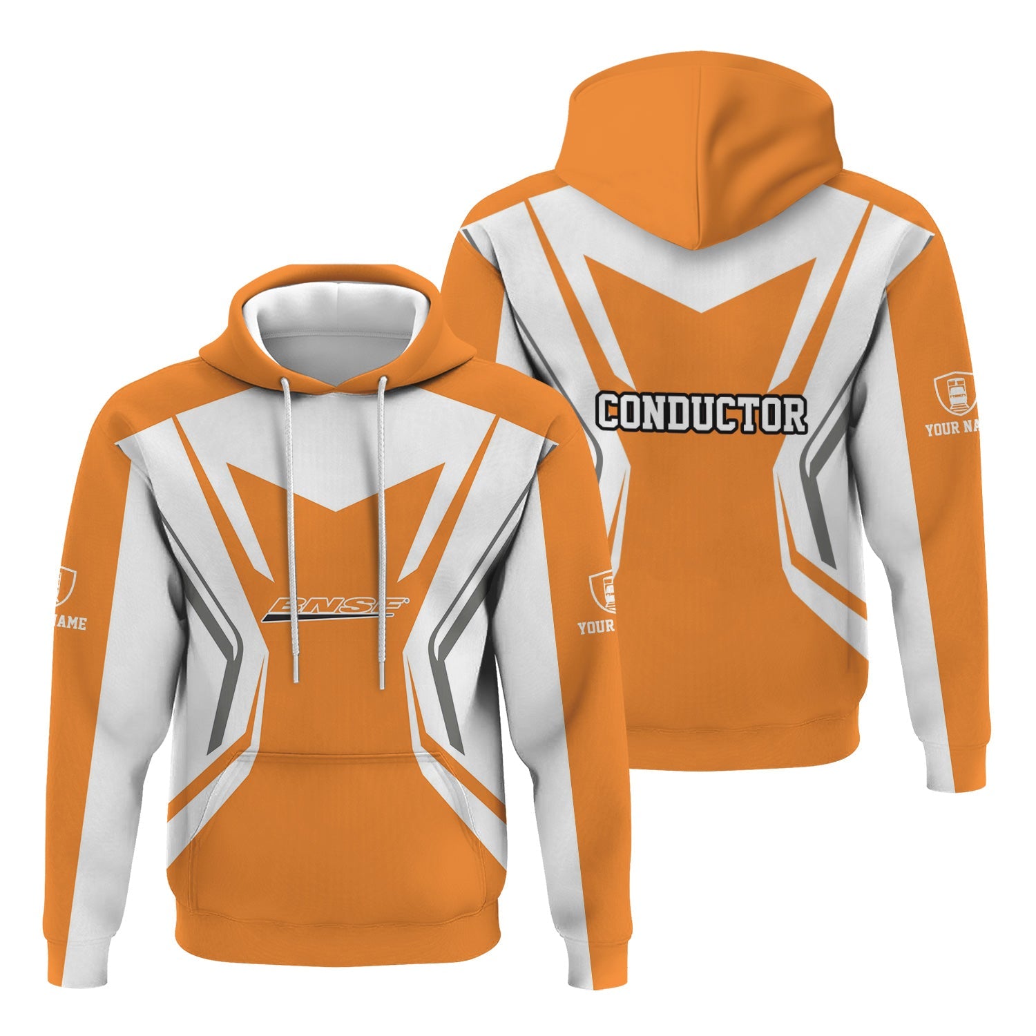 Railspirit Personalized BNSF Railway Hoodie Unique Style with Custom Job Train Zip Up Hoodie