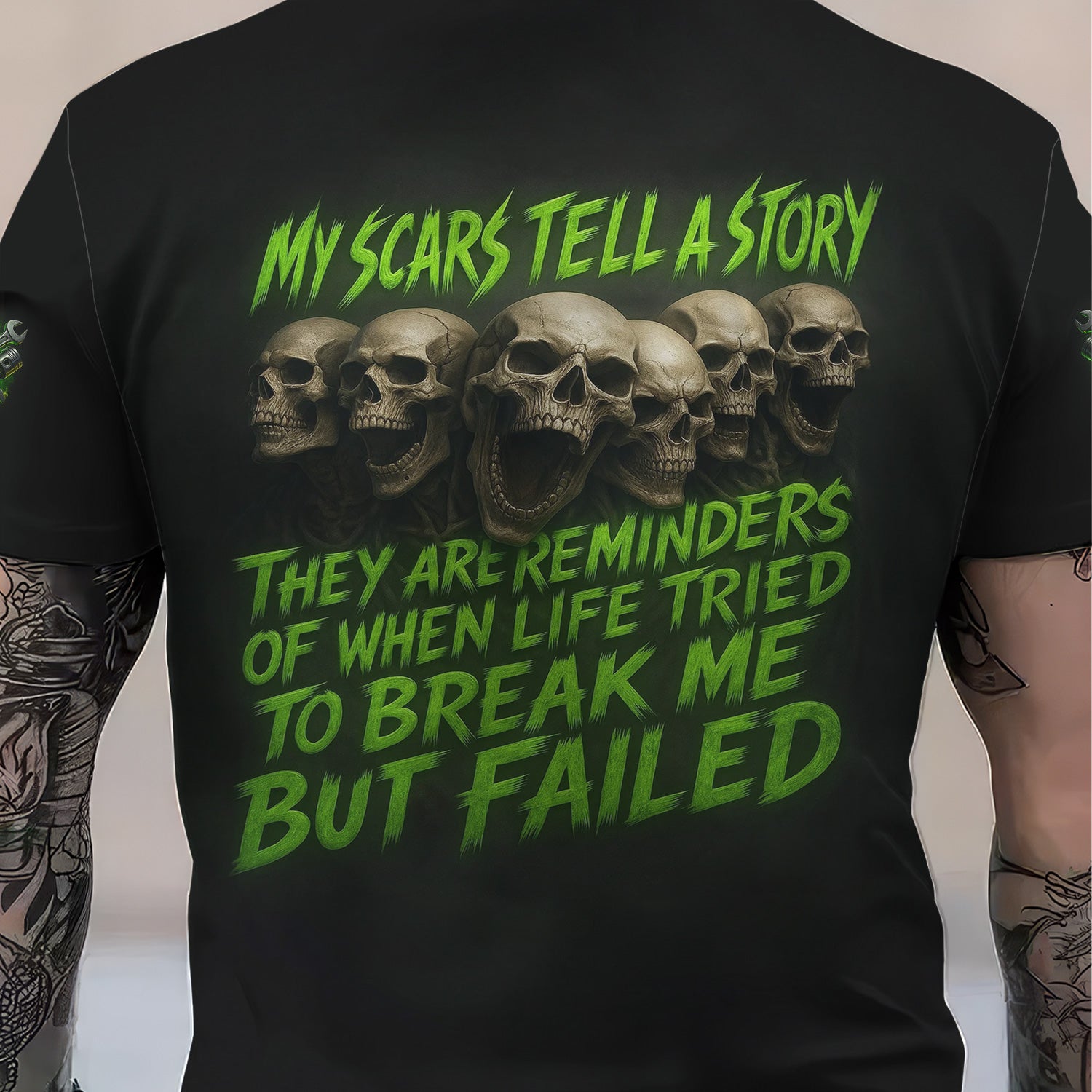 Personalized Mechanic Shirt, My Scars Tell A Story Life Tried To Break Me But Failed, Gift For Men