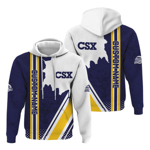 Railspirit Personalized CSX Transportation Railroad Hoodie All Over Printed Unisex Zip Up Hoodie