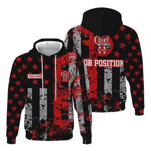 Railspirit Personalized The Chief Santa Fe Railroad Hoodie Artistic Paint American Flag Style Train Zip Up Hoodie