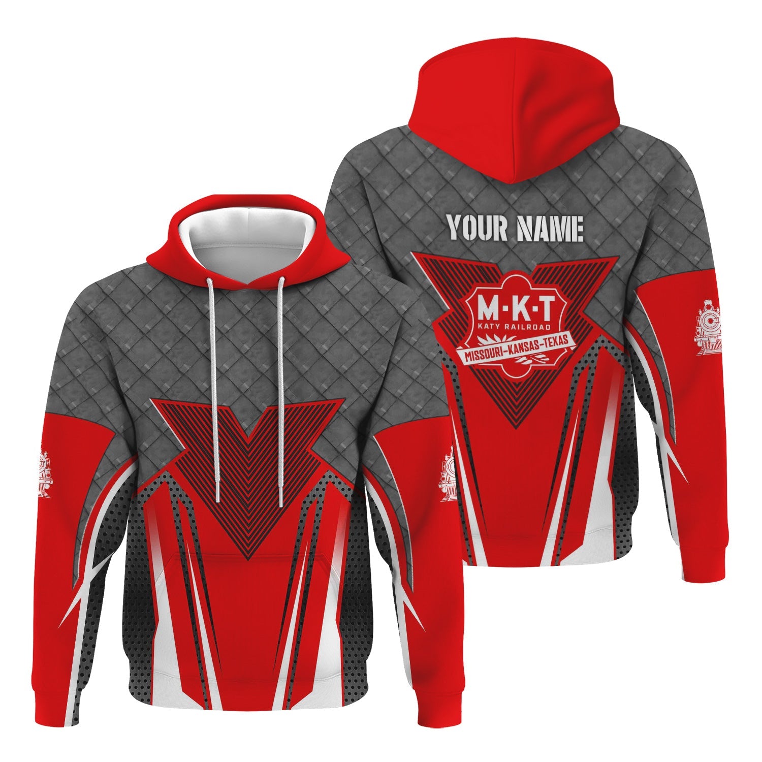 Railspirit Personalized Katy Railroad Hoodie Rugged Steel Vibes Train Zip Up Hoodie All Over Print