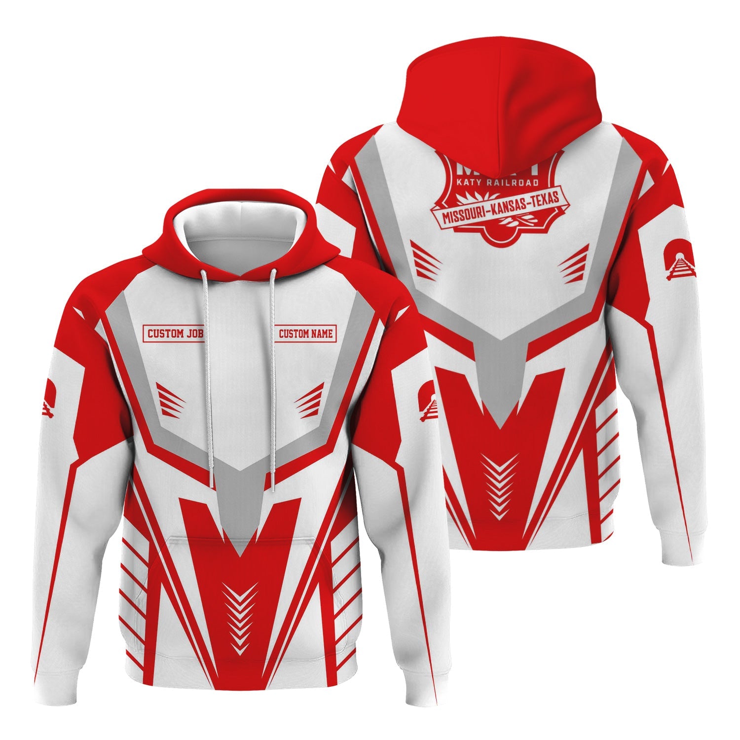 Railspirit Personalized Katy Railroad Hoodie Workwear-Inspired with Custom Position Train Zip Up Hoodie