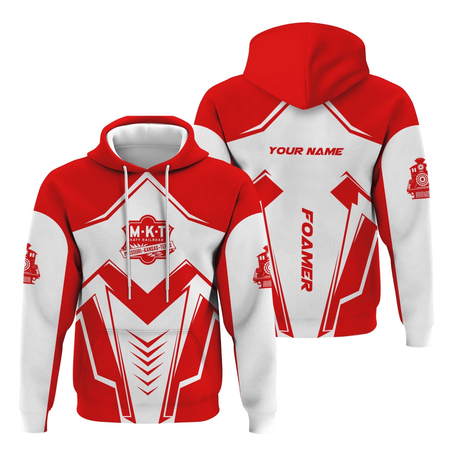 Railspirit Personalized Katy Railroad Hoodie Railway Trainspotter Style Zip Up Hoodie Gift Idea For Foamers