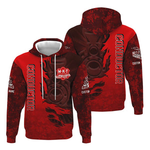Railspirit Personalized Katy Railroad Hoodie Blazing Style with Custom Position Train Zip Up Hoodie