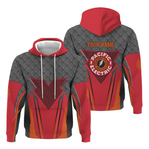 Railspirit Personalized Pacific Electric Railroad Hoodie Rugged Steel Vibes Train Zip Up Hoodie All Over Print