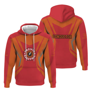 Railspirit Personalized Pacific Electric Railroad Hoodie Unique Style with Custom Job Train Zip Up Hoodie