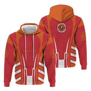 Railspirit Personalized Pacific Electric Railroad Hoodie Striped Railroad Style Train Zip Up Hoodie All Over Print