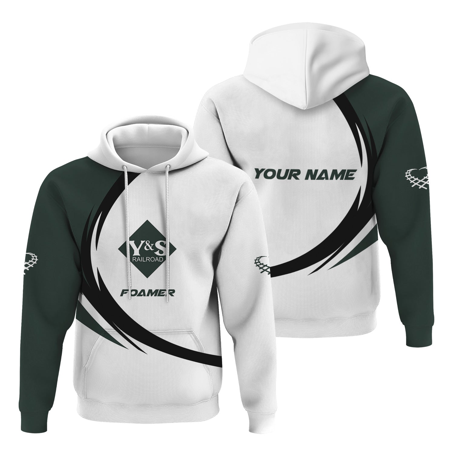 Railspirit Personalized Youngstown & Southern Railroad Hoodie Unique Graphic Style Zip Up Hoodie For Train Enthusiasts