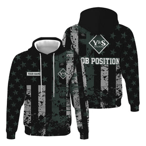 Railspirit Personalized Youngstown & Southern Railroad Hoodie Artistic Paint American Flag Style Train Zip Up Hoodie