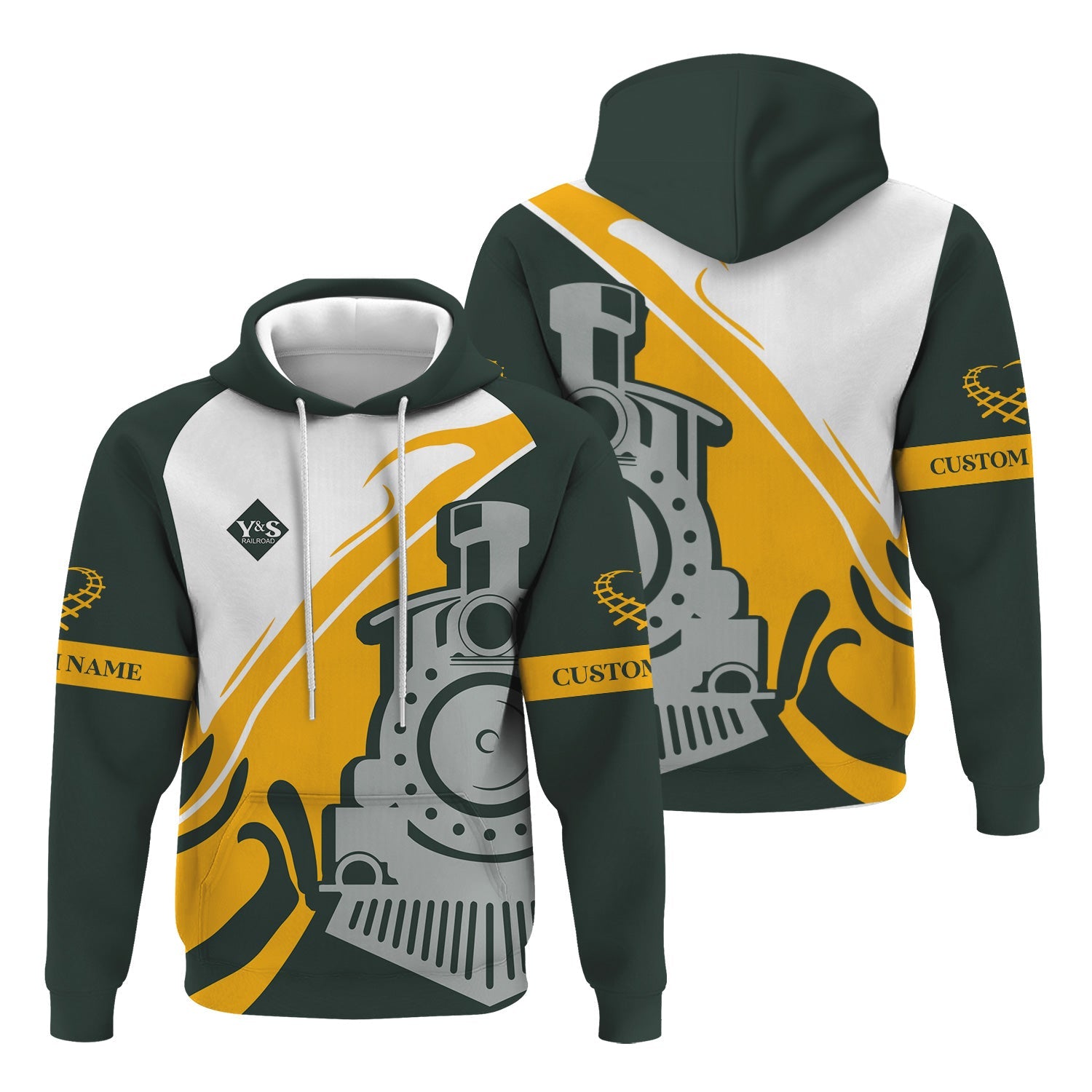 Railspirit Personalized Youngstown & Southern Railroad Hoodie Flame-Inspired Style Zip Up Hoodie Gift Idea For Train Lovers