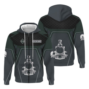 Railspirit Personalized Youngstown & Southern Railroad Hoodie Steam Locomotive Engine Graphic Train Zip Up Hoodie All Over Print